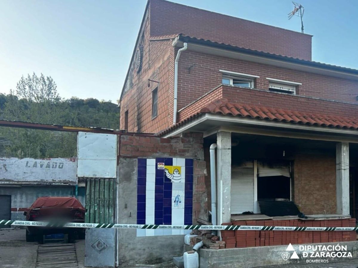 Foto: La casa donde ha ocurrido el incendio. (Diputación de Zaragoza)