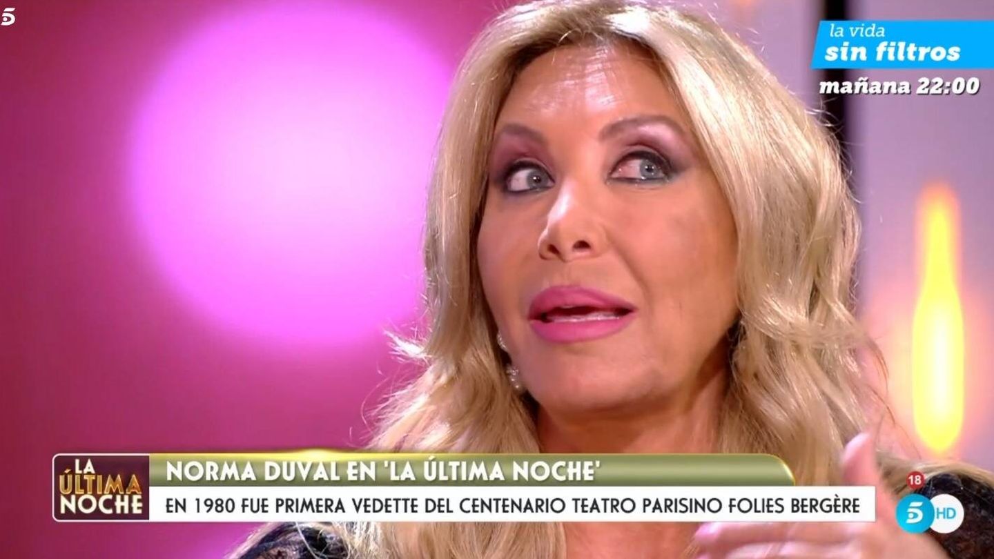 Norma Duval en 'La última noche'. (Mediaset España)