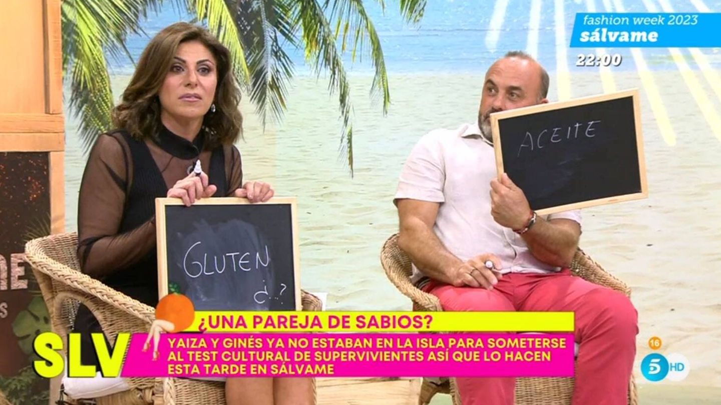 Yaiza y Ginés en 'Sálvame'. (Mediaset España)