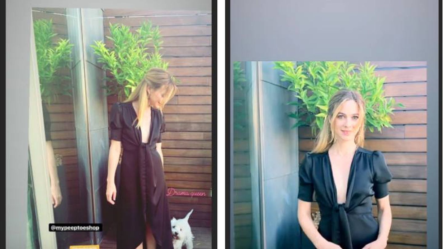 La actriz con el vestido en cuestión en sus stories. (Instagram)