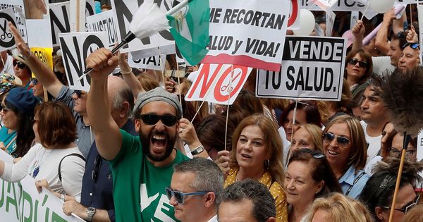 Foto: Spiriman, en la manifestación que organizó en Sevilla el pasado mes de junio. (EFE)