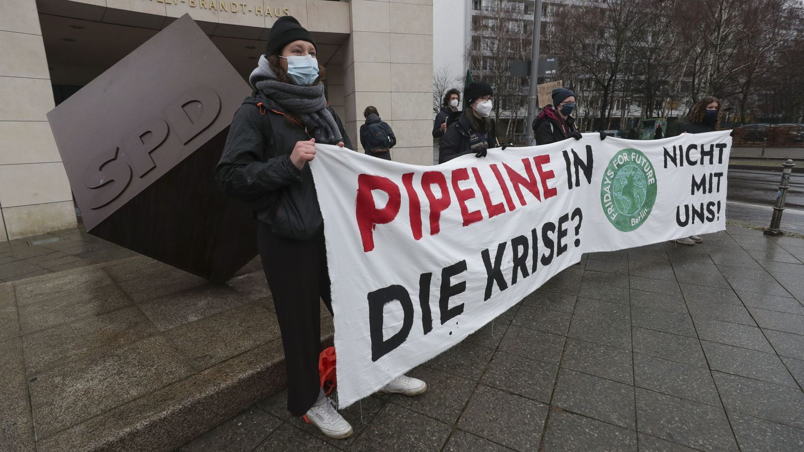 Protesta contra el Nord Stream 2 en Alemania. (EFE)