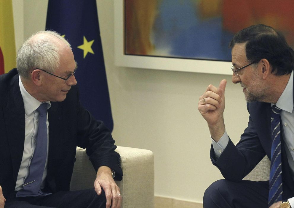 Foto: El presidente del Gobierno, Mariano Rajoy (d), y el presidente del Consejo Europeo, Herman van Rompuy. (EFE)