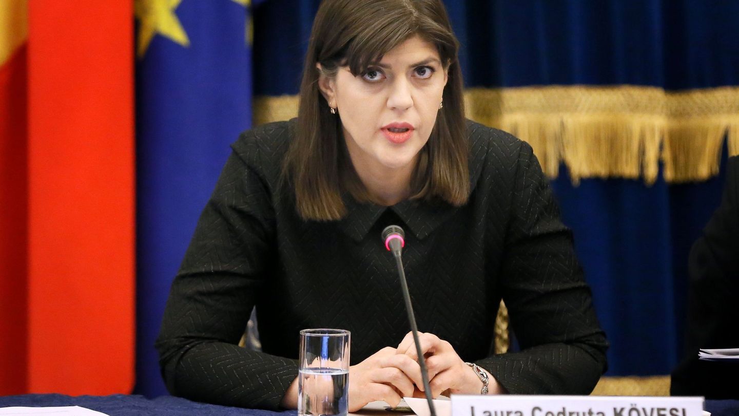 Laura Codruta Kovesi, ex fiscal jefe de la Agencia Nacional Anticorrupción, durante la presentación del Balance Anual de la Agencia en Bucarest. (EFE) 