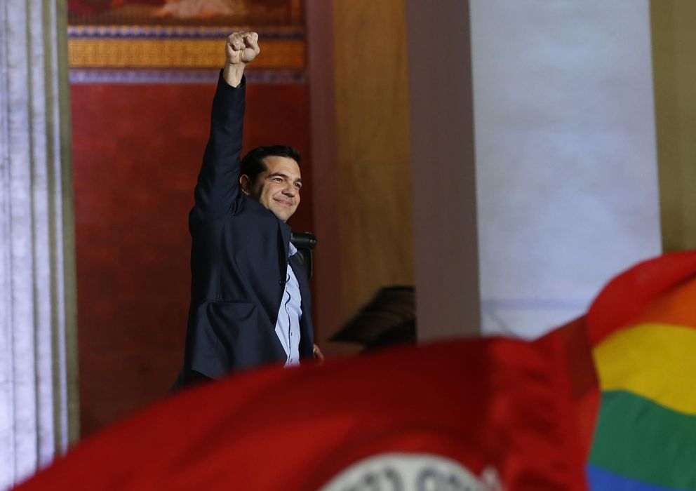 Foto: Tsipras celebra la victoria de Syriza (Marko Djurica / Reuters)