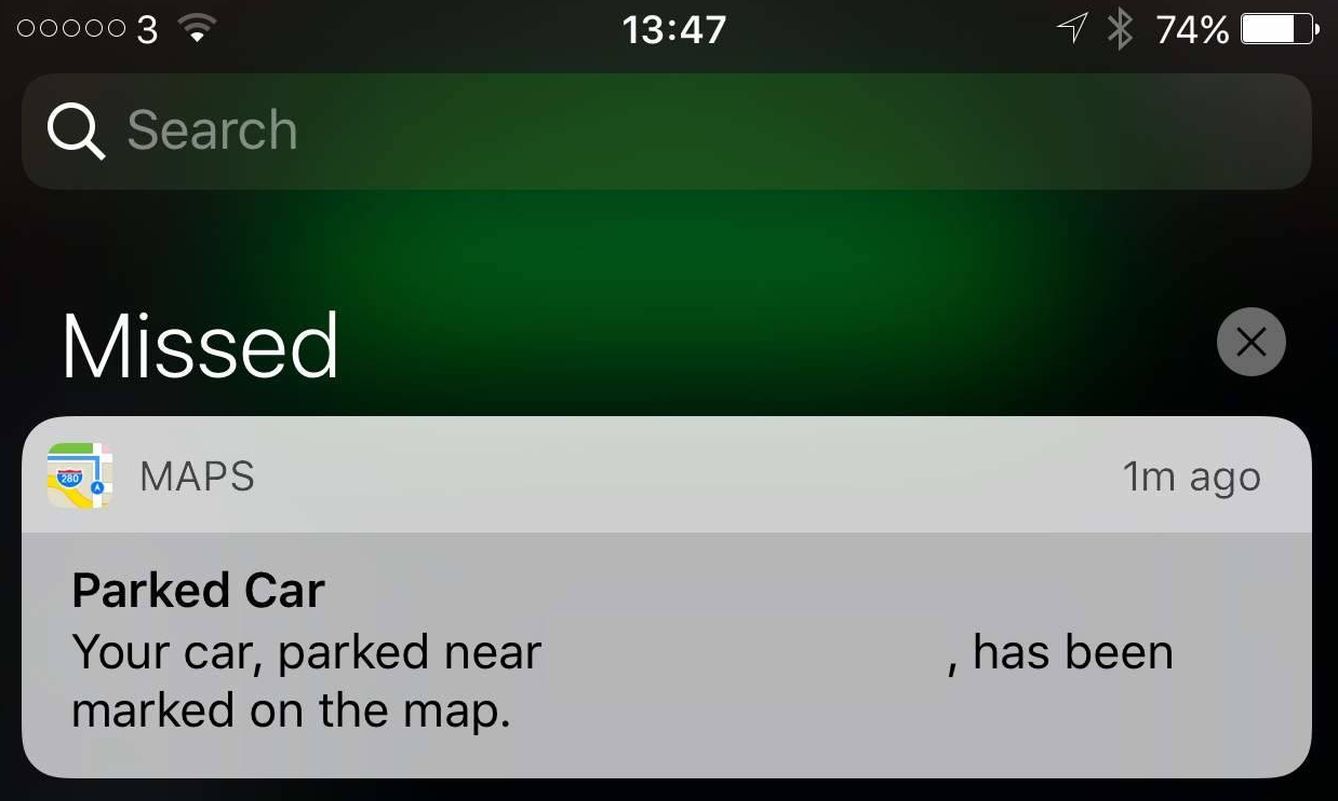 iOS 10 es capaz de recordar dónde hemos aparcado nuestro coche.