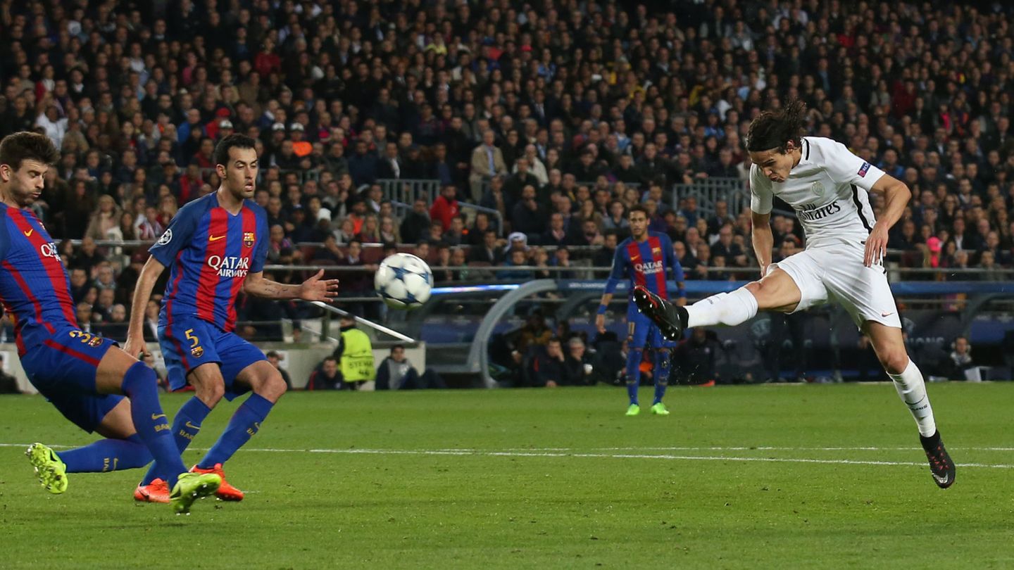 Cavani marcó el 3-1 y puso el partido muy cuesta arriba para el Barça. (Reuters)