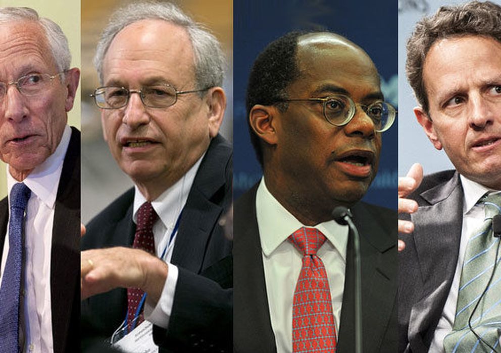 Foto: Yanet Yellen, Stanley Fischer, Donald Kohn, Roger Ferguson y Timothy Geithner