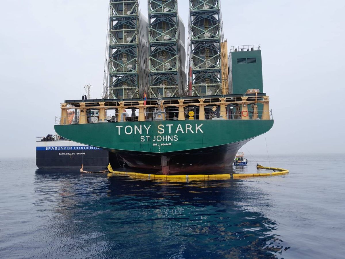 Foto: El buque mercante Tony Stark, que ha sido retenido en Ceuta. (Dirección General de la Marina Mercante)