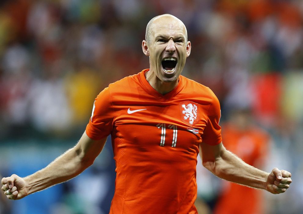 Foto: Arjen Robben celebra la clasificación de Holanda a las semifinales del Mundial.