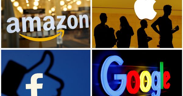 Foto: Los logos de Amazon, Apple, Facebook y Google. (Reuters) 