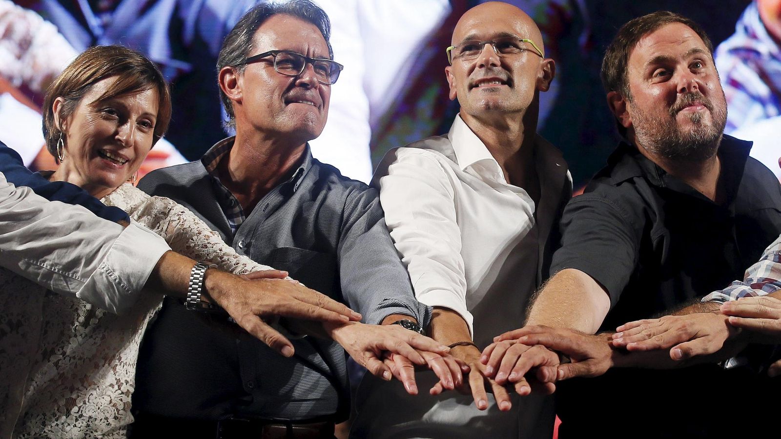 Foto: De izquierda a derecha: Carme Forcadell, Artur Mas, Raül Romeva y Oriol Junqueras. (Reuters)