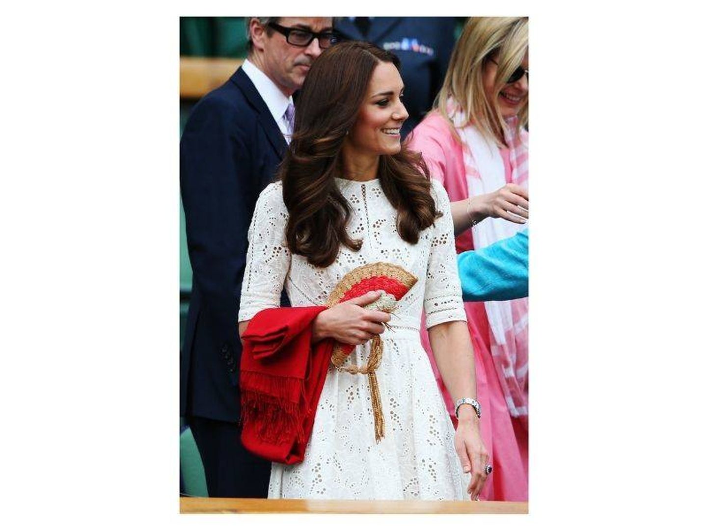 Kate Middleton con el vestido que llevó el noveno día de Wimbledon 2014. (Getty)