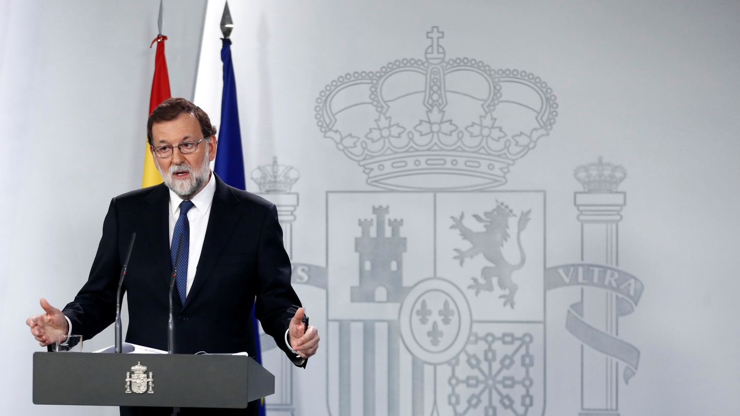 Mariano Rajoy, durante el anuncio de la activación del artículo 155 de la Constitución. (Reuters)
