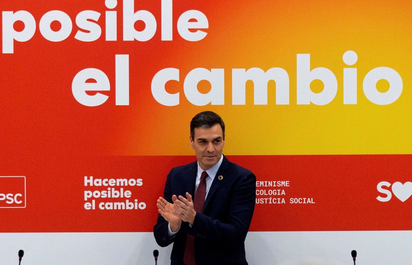 El presidente del Gobierno, Pedro Sánchez, en un acto de su partido. (EFE)