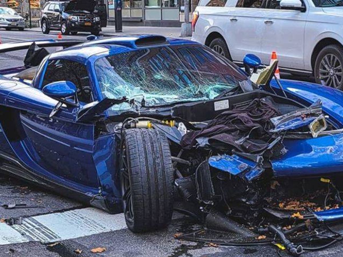 Foto: El Gemballa Mirage GT, tras el accidente. Foto: Instagram
