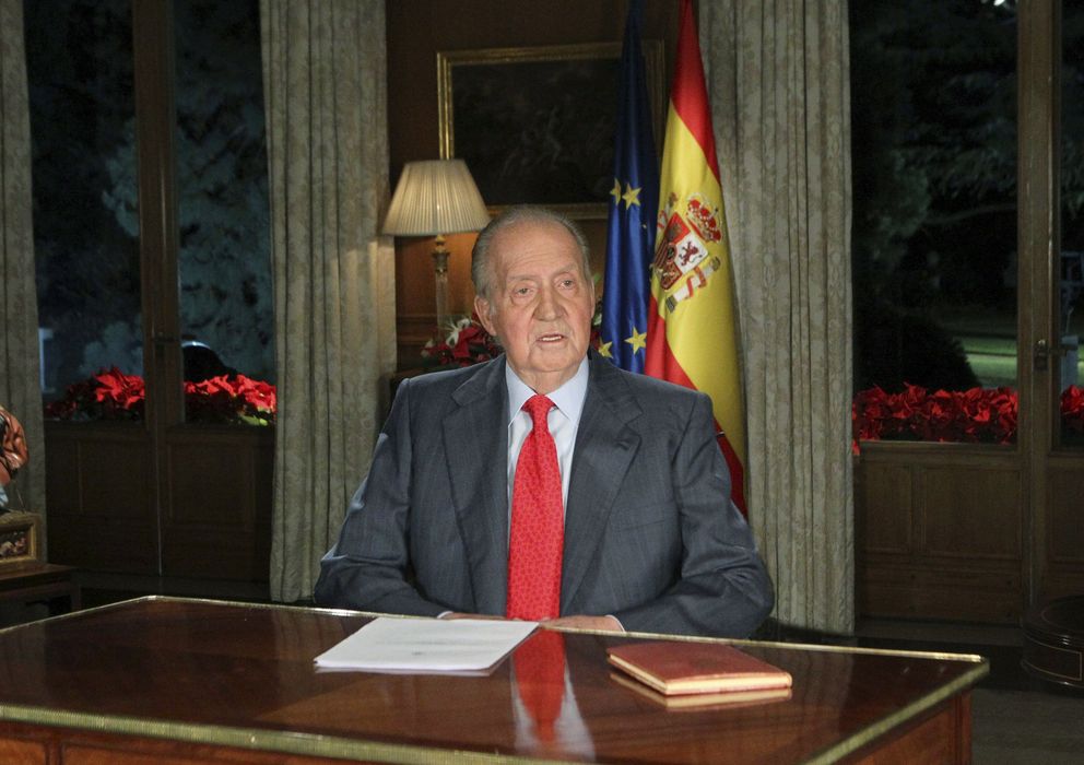 Foto: El rey Juan Carlos durante su tradicional discurso de Nochebuena (I.C.)