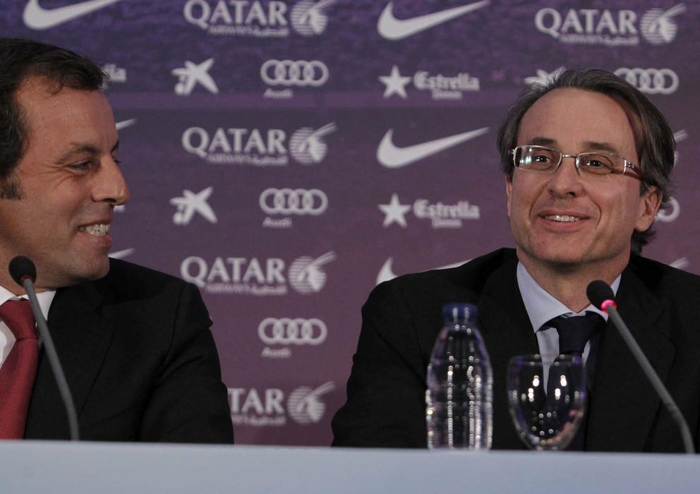 Foto: Sandro Rosell junto a Xavier Faus, vicepresidente del Barça (EFE)