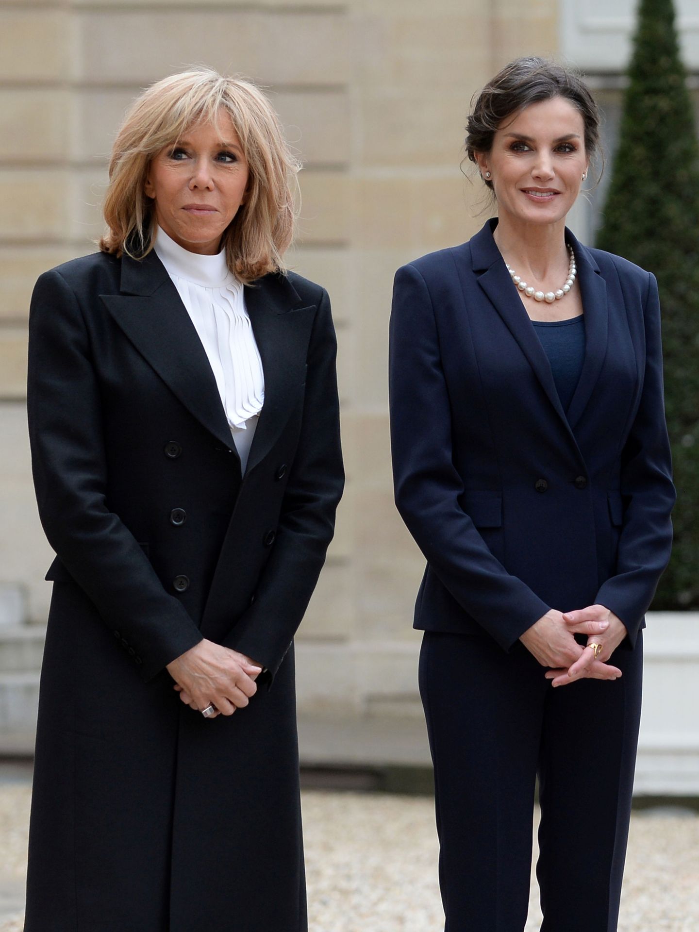 Brigitte Macron y la reina Letizia. (Reuters)