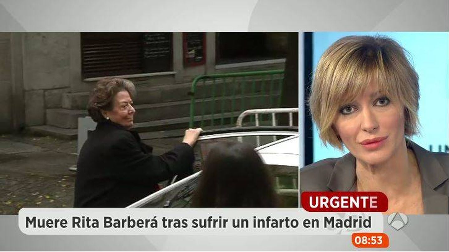 Susanna Griso recoge reacciones tras la muerte de Barberá.