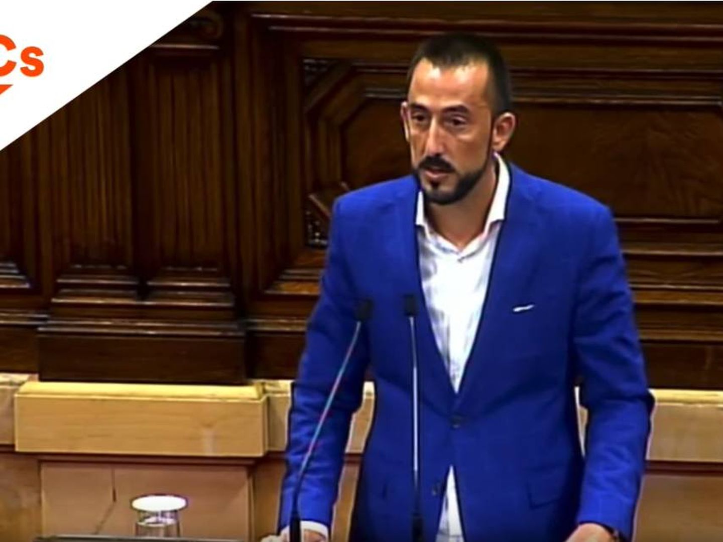 Carlos Sánchez, diputado de Ciudadanos, en una intervención en el Parlament de Cataluña. (Ciudadanos)