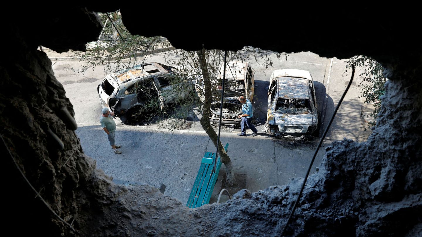 Un bombardeo en Enerhodar. (Reuters/Alexander Ermochenko)