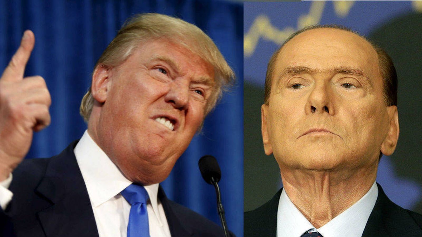 Foto: El candidato republicano Donald Trump junto al ex primer ministro italiano Silvio Berlusconi (El Confidencial).