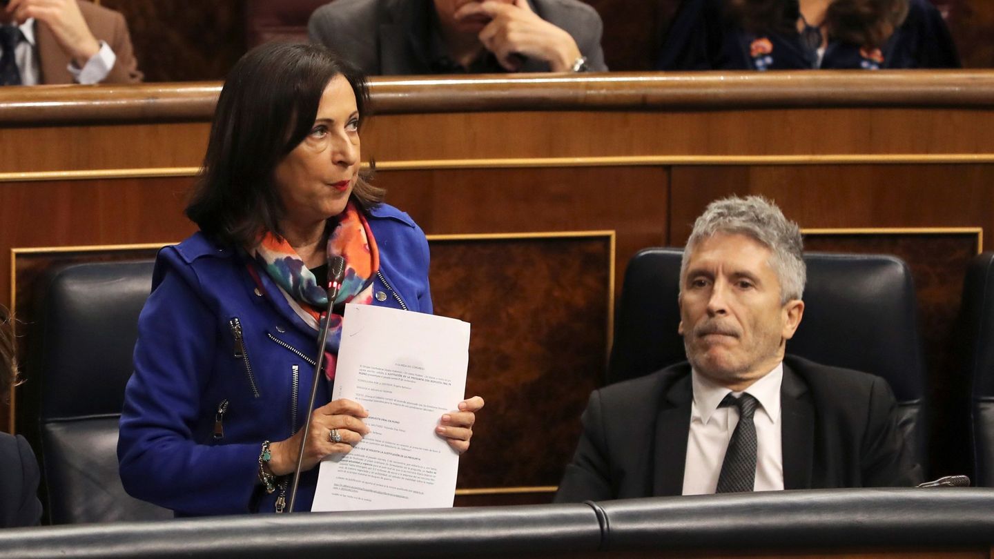 Margarita Robles, ministra de Defensa, en el Congreso de los Diputados. (EFE)