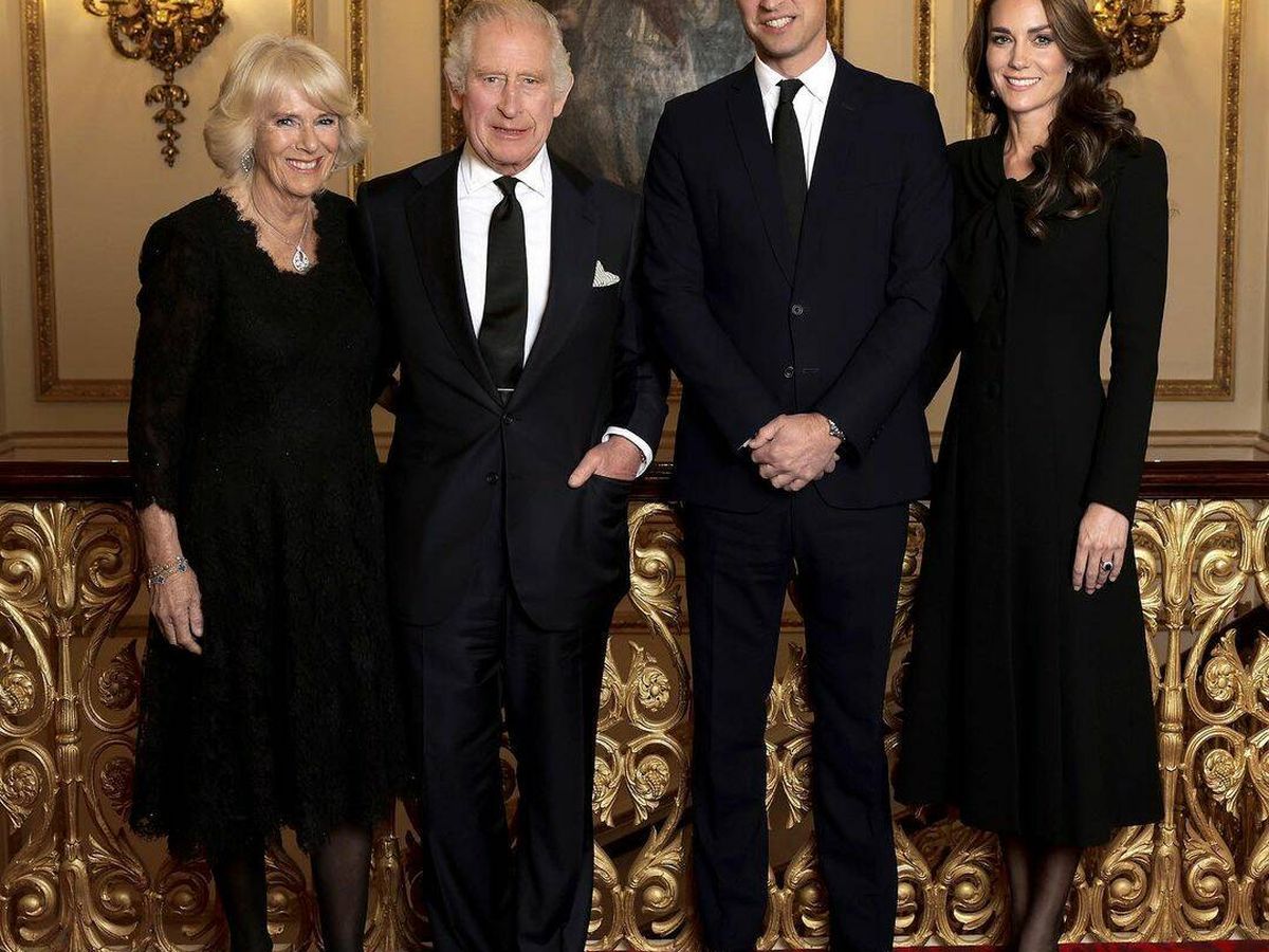 Foto: Camila Parker, Carlos III, el príncipe Guillermo y Kate Middleton, princesa de Gales. (Getty/Chris Jackson)