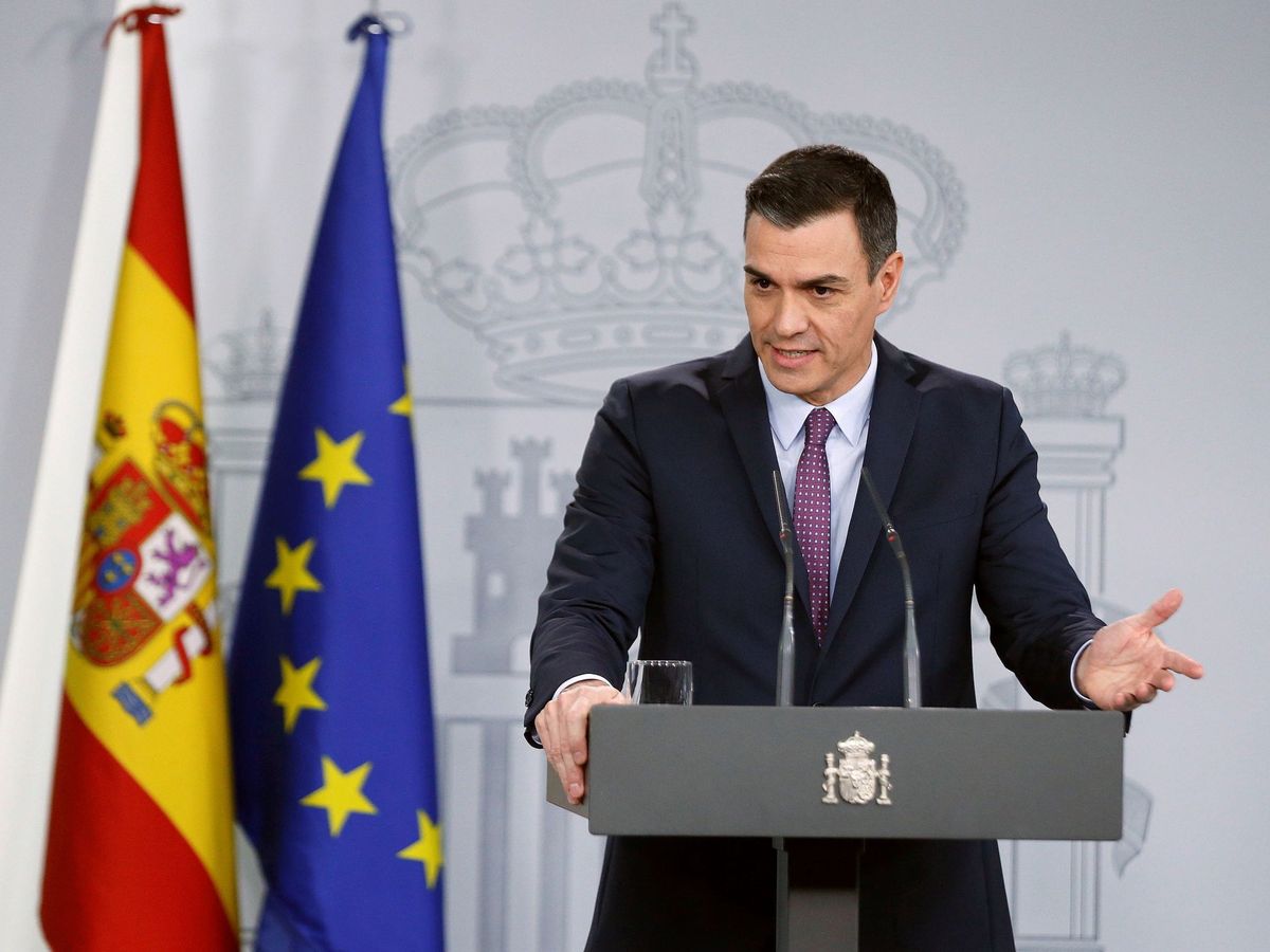 Foto: El presidente del Gobierno, Pedro Sánchez, en rueda de prensa tras el Consejo de Ministros. (EFE)