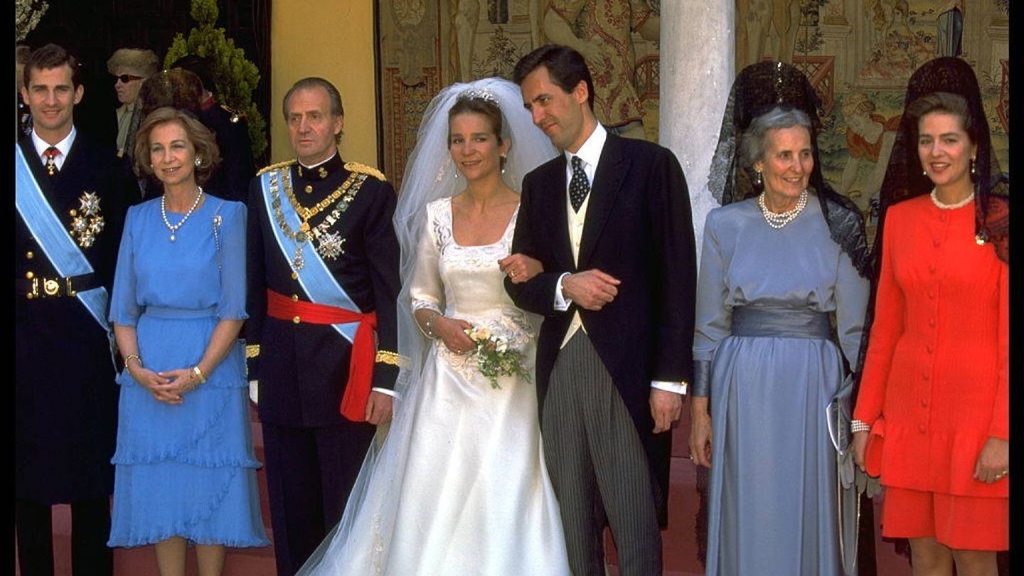 La boda de la infanta Elena y Jaime de Marichalar, en 1995. (Getty)