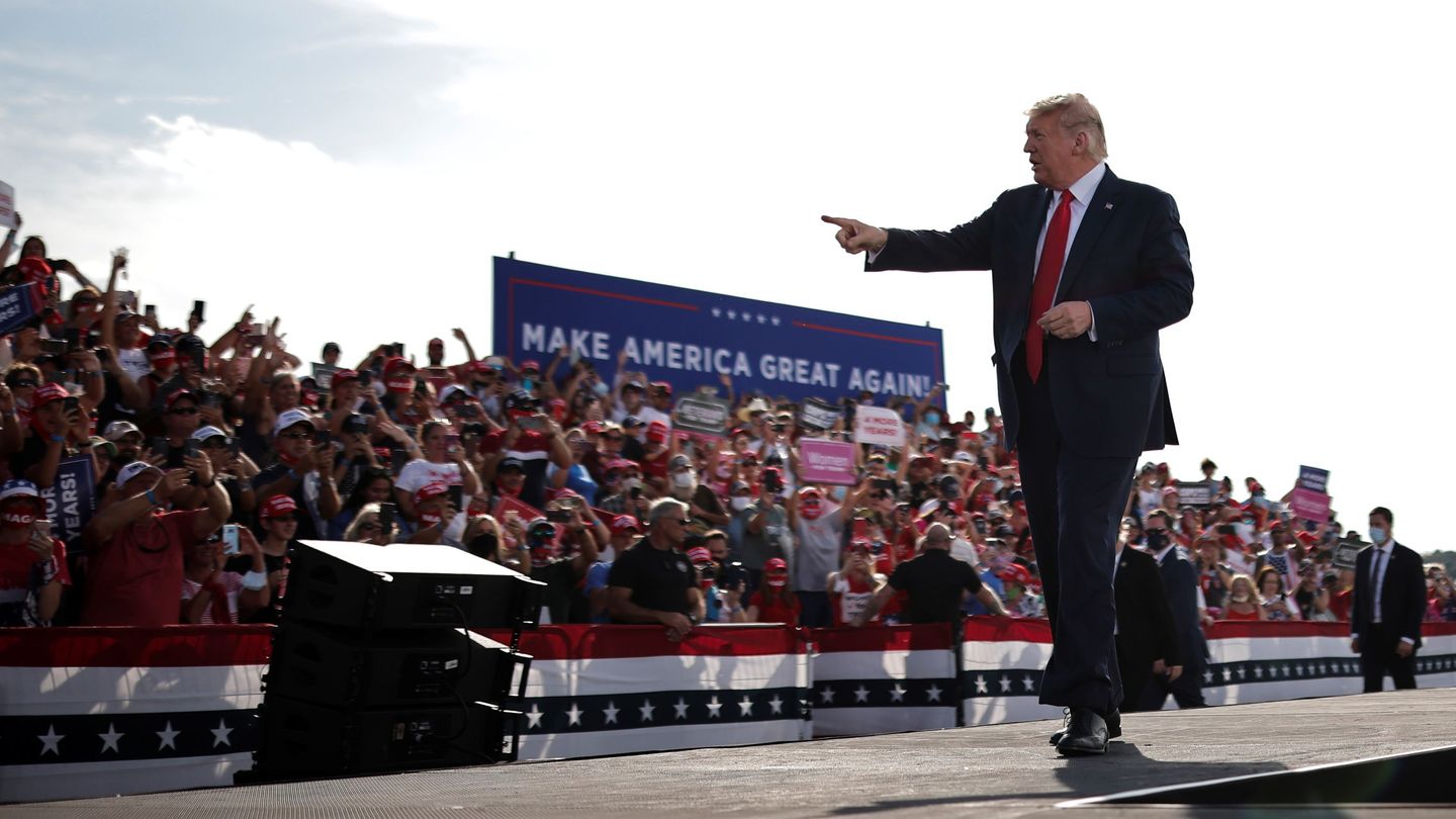 El presidente de EEUU, Donald Trump, en un mitin de campaña en Florida. (Reuters)