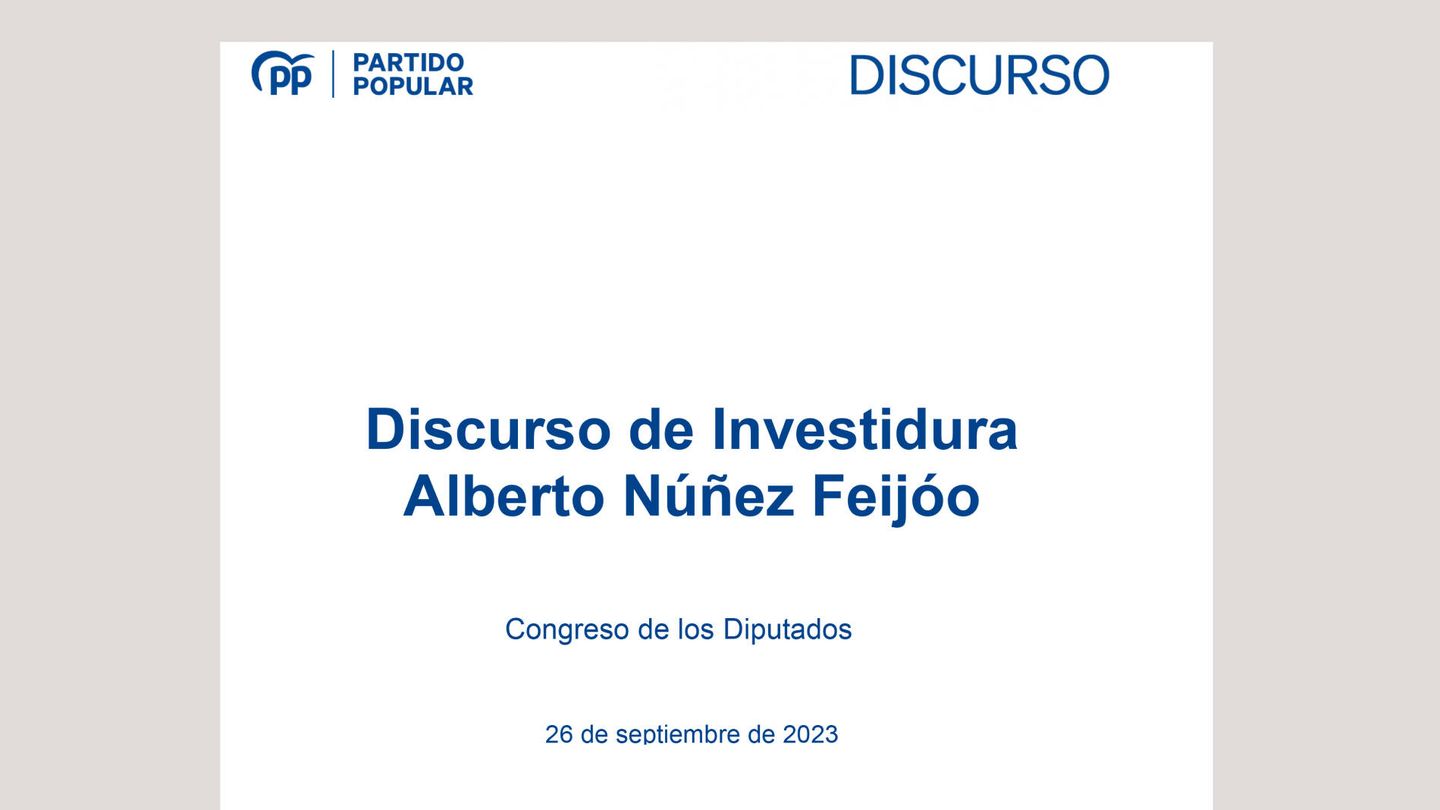 Pinche en la imagen para leer el discurso de Alberto Núñez Feijóo. (EC)