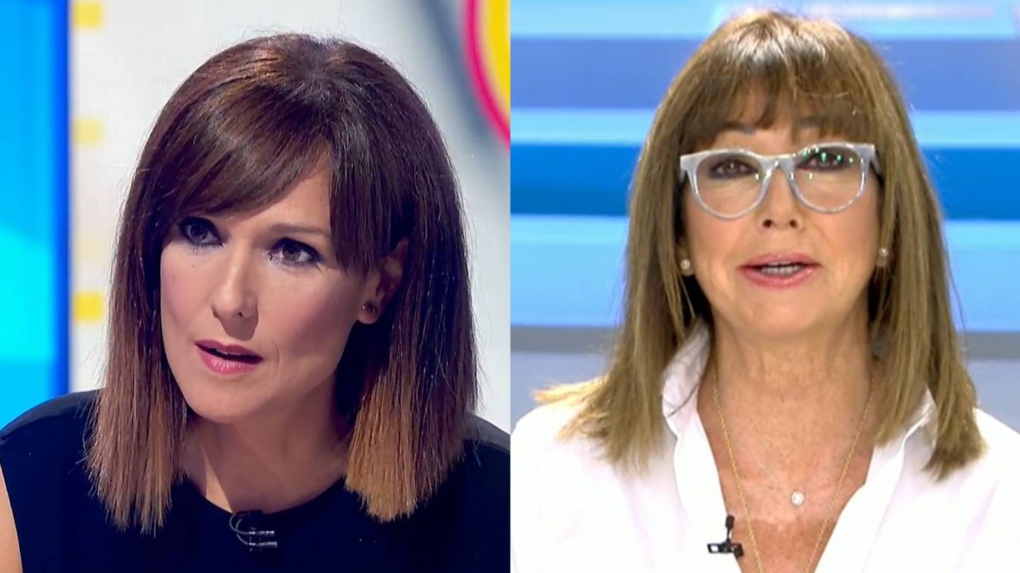 Mónica López y Ana Rosa Quintana, con sus respectivos looks de estreno. (TVE / Telecinco)