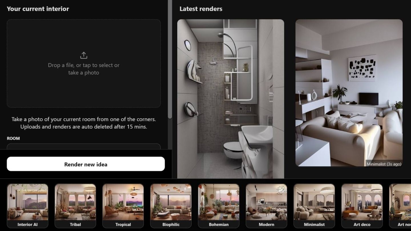 Imagen de la web donde puedes decorar tu casa. (Cortesía/Interior AI)
