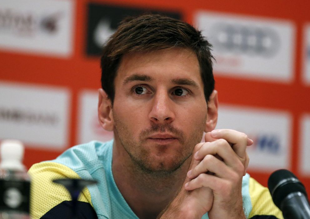 Foto: Messi, en rueda de prensa