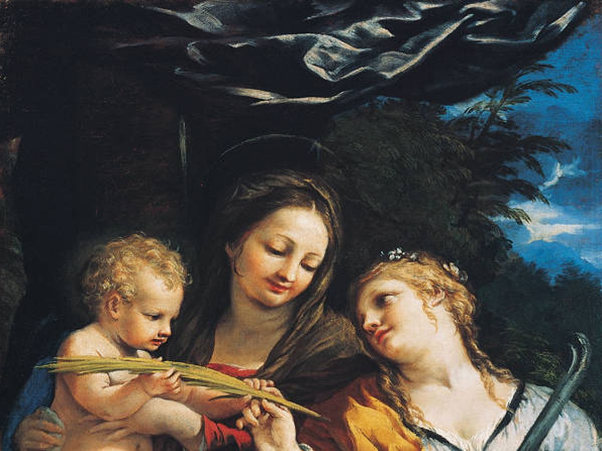Foto: Retrato al óleo de Santa Martina junto a la Virgen María, por Pietro Berrettini. Foto: CC