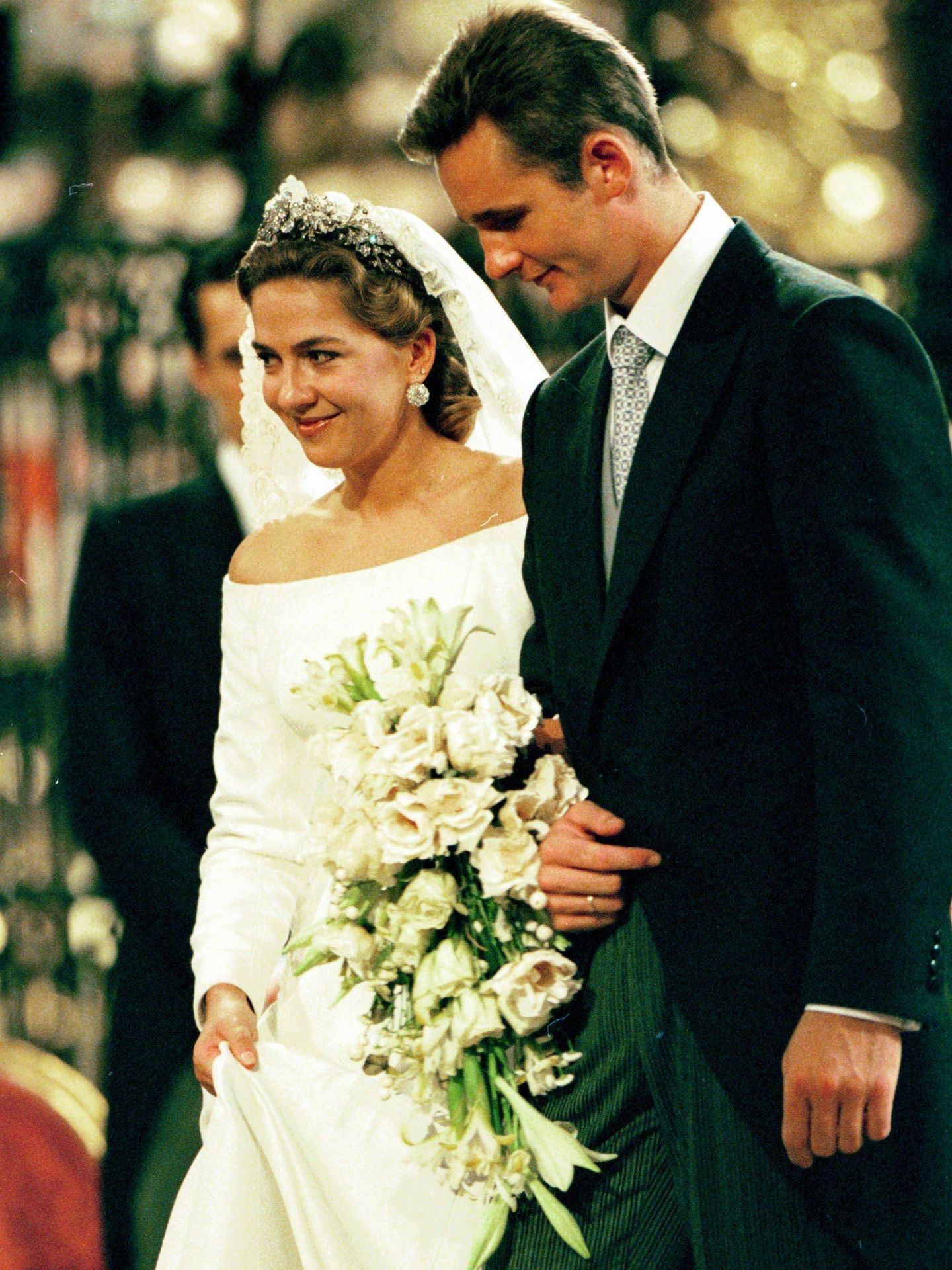 La infanta Cristina e Iñaki Urdangarin en su boda. (Gtres)