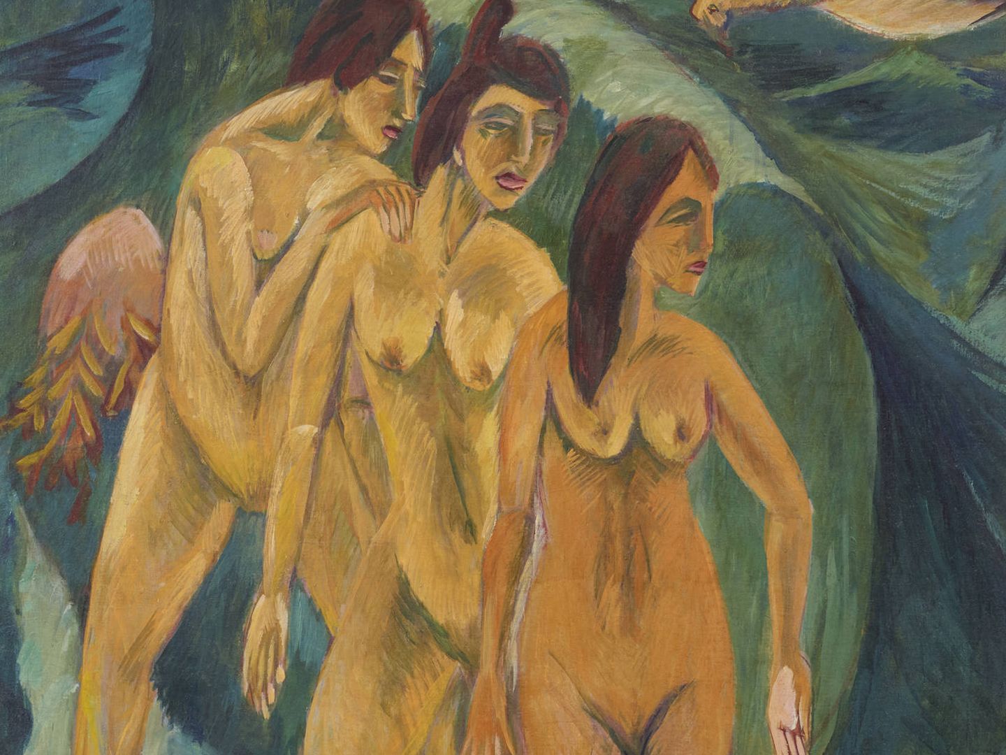 'Tres bañistas'. Ernst Ludwig Kirchner, 1913.
