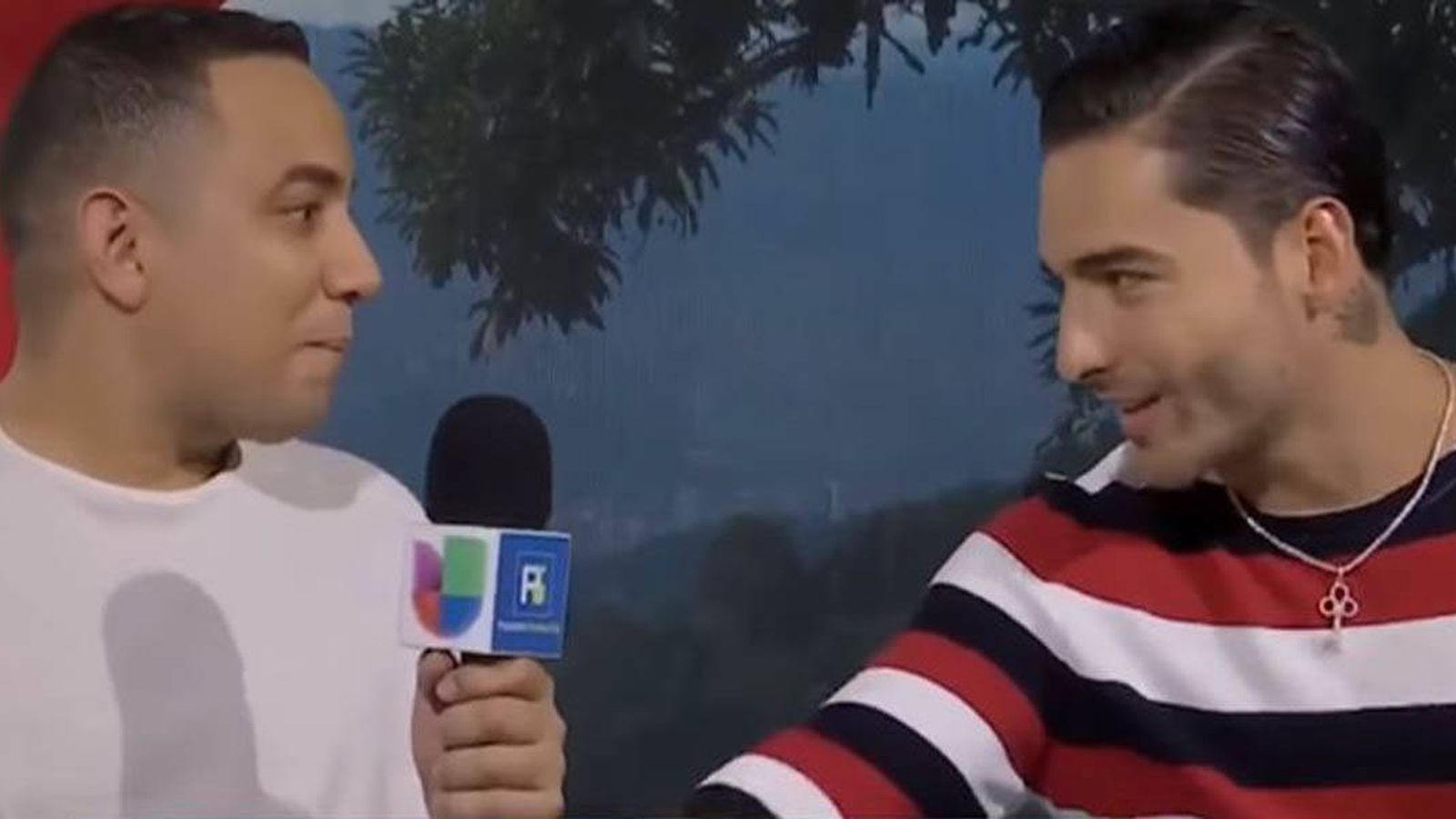 Foto: Maluma en un momento de la entrevista. 