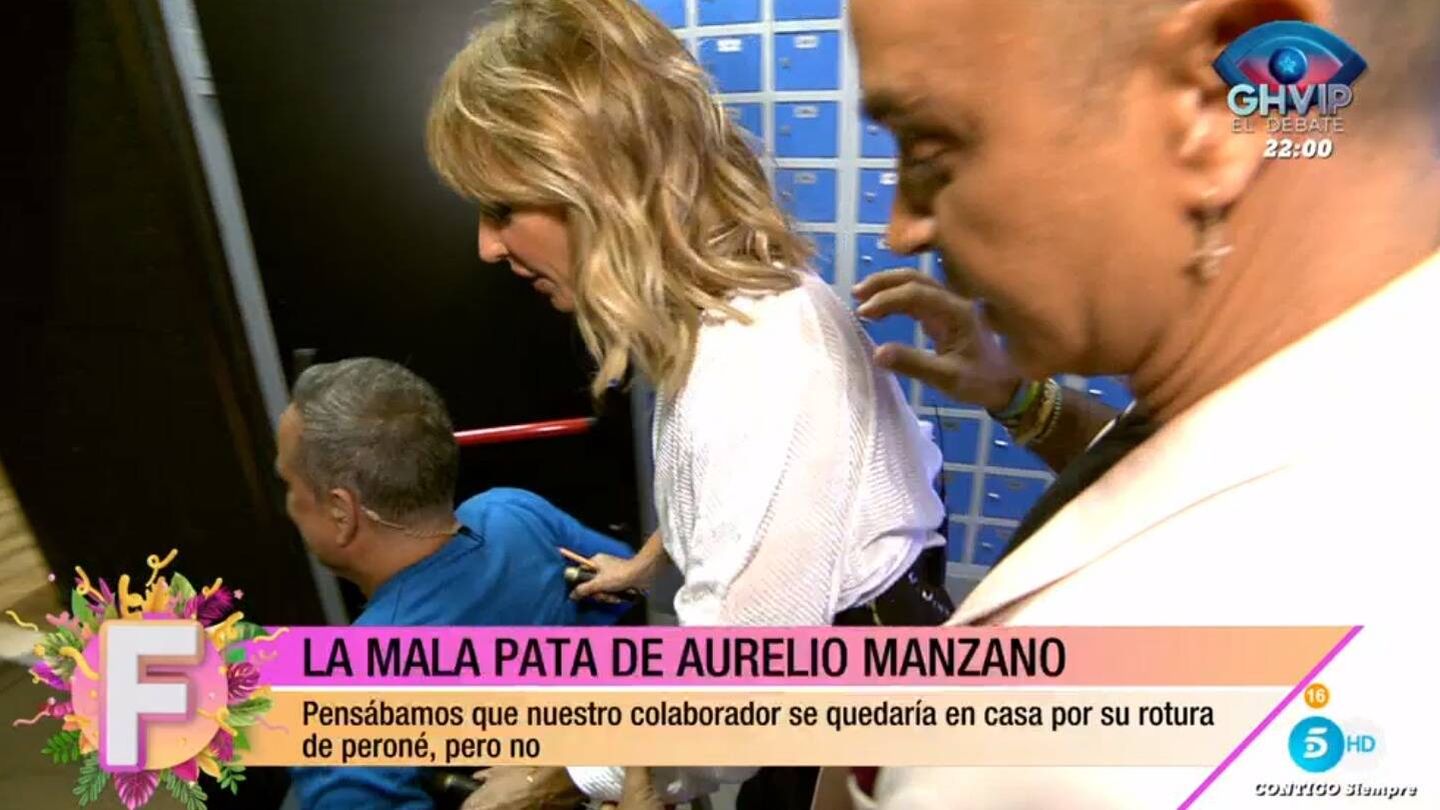 Aurelio Manzano, Emma García y Luis Rollán en 'Fiesta'. (Mediaset)