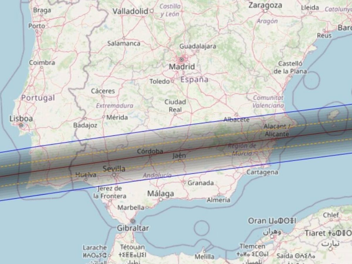 Foto: Línea de visibilidad del 'eclipse' de Betelgeuse (IAA-CSIC)