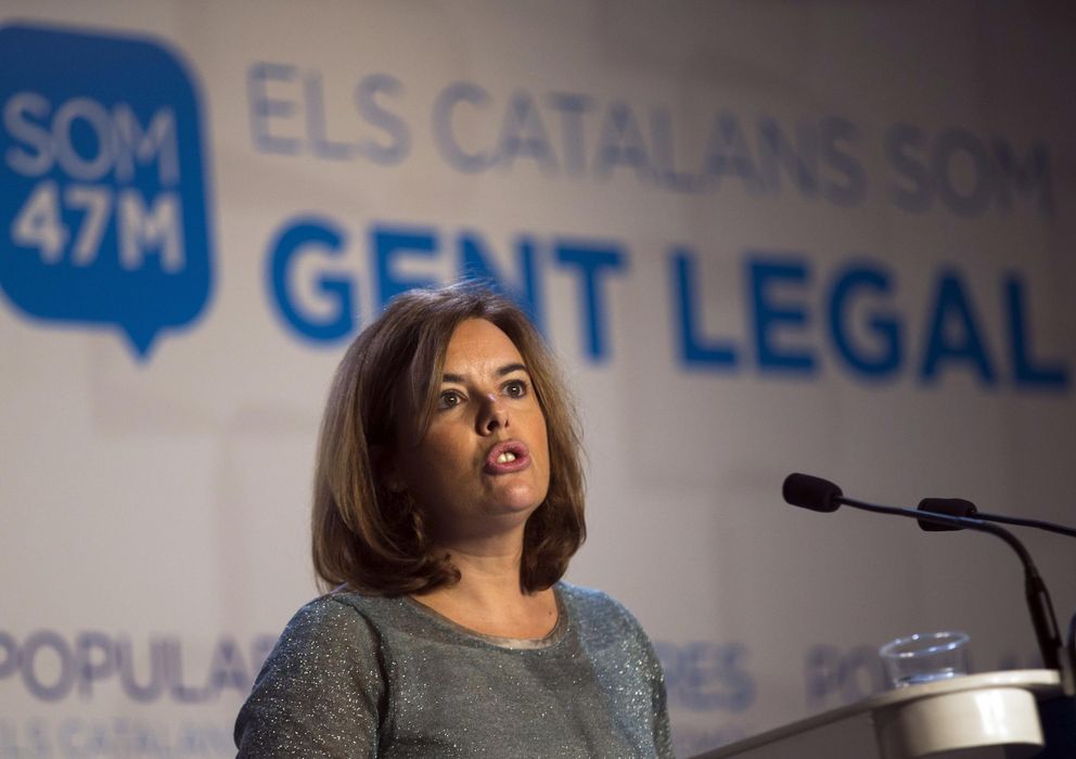 Foto: Soraya Sáenz de Santamaría, en la clausura de la Conferencia Política del PP de Badalona. (Efe)