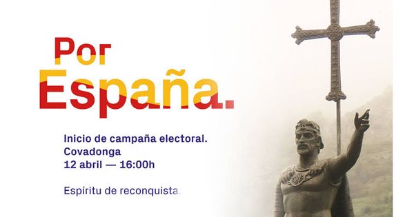 Foto: Imagen de inicio de campaña de Vox Asturias en Covadonga.