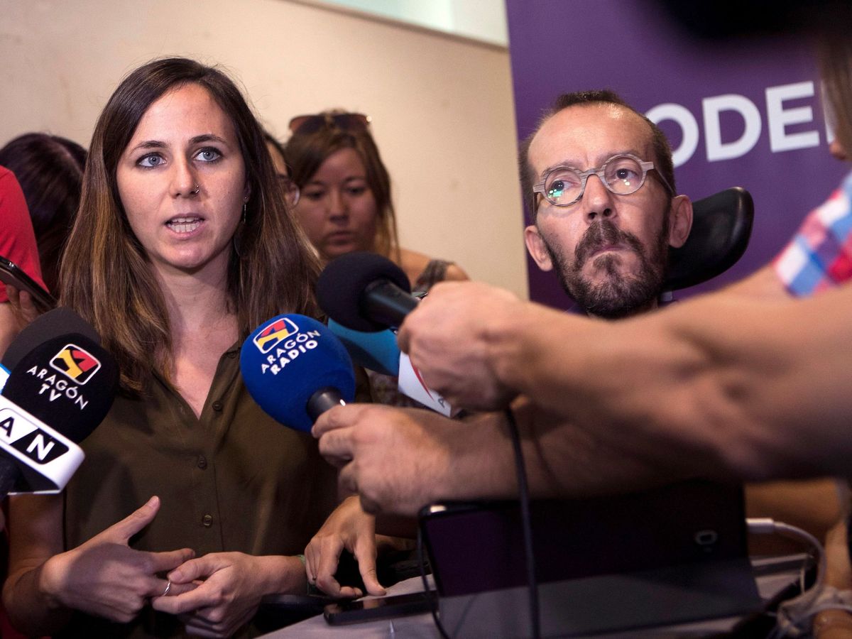 Foto: Belarra y Echenique, durante un acto de Unidas Podemos en Zaragoza. (EFE)