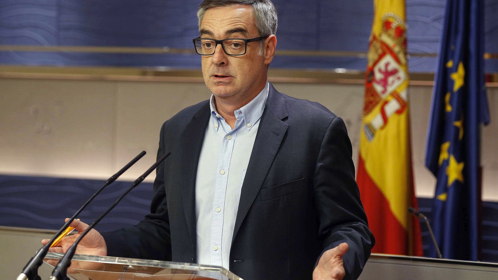 Foto: El vicesecretario general de Ciudadanos, José Manuel Villegas, durante una rueda de prensa en el Congreso. (EFE)