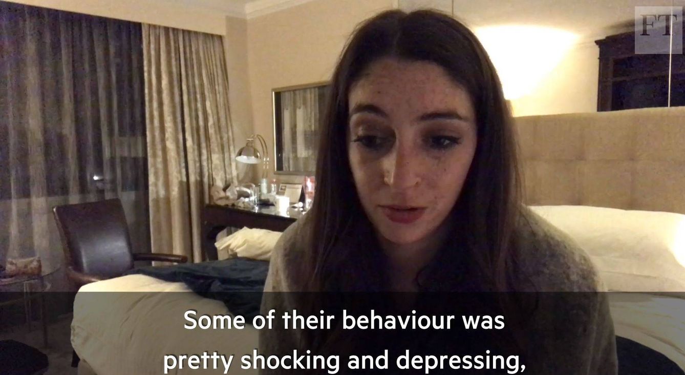 Captura de pantalla del vídeo en donde la reportera Madison Marriage cuenta su experiencia. ('Financial Times')