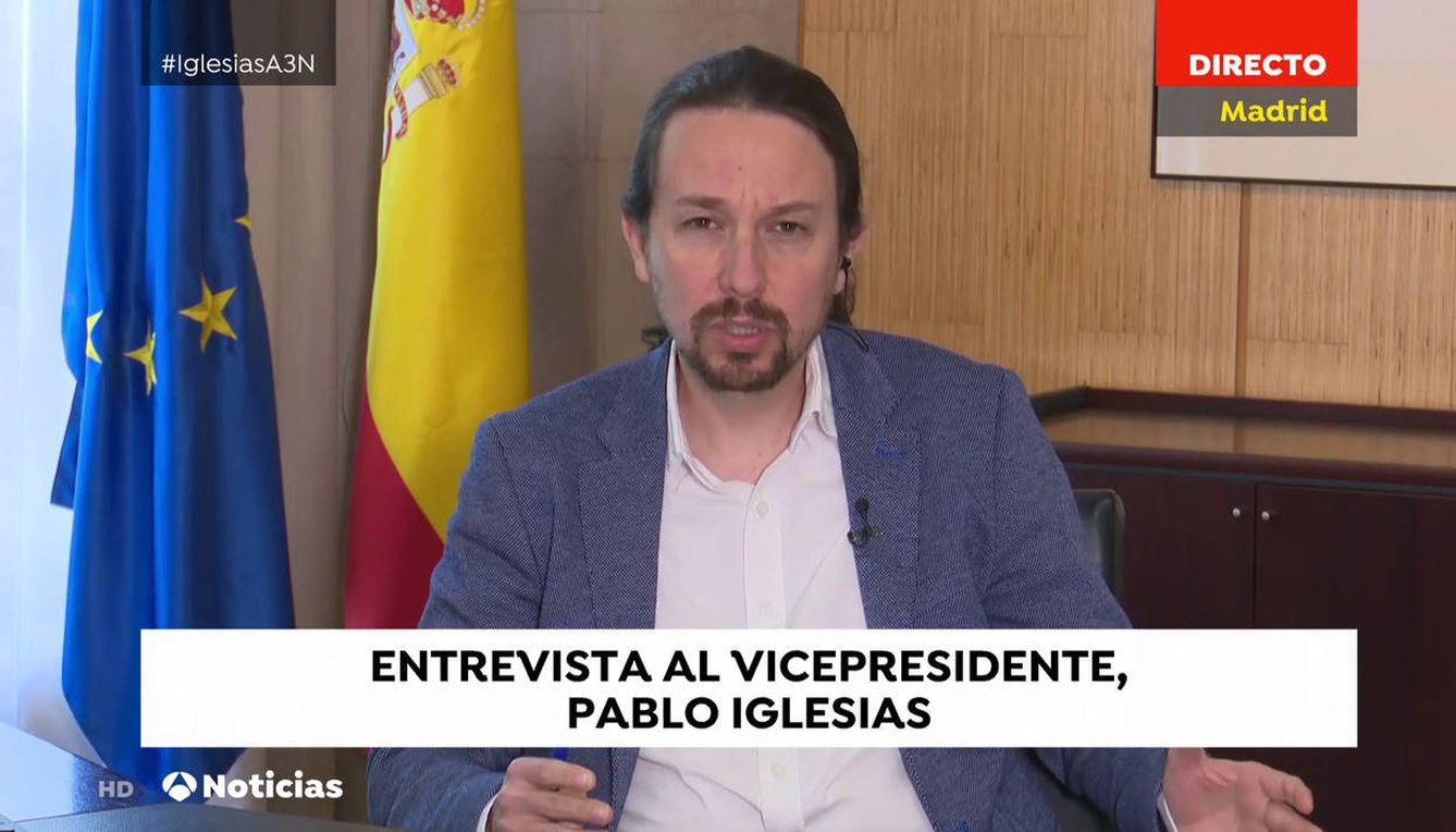 Iglesias, durante la entrevista en Antena 3. (Antena 3 Noticias)
