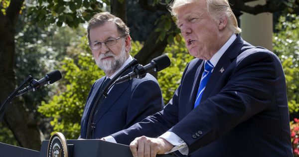 Foto: El presidente de Estados Unidos, Donald Trump, y Mariano Rajoy, ofrecen una rueda de prensa tras la reunión en Washington. (EFE)