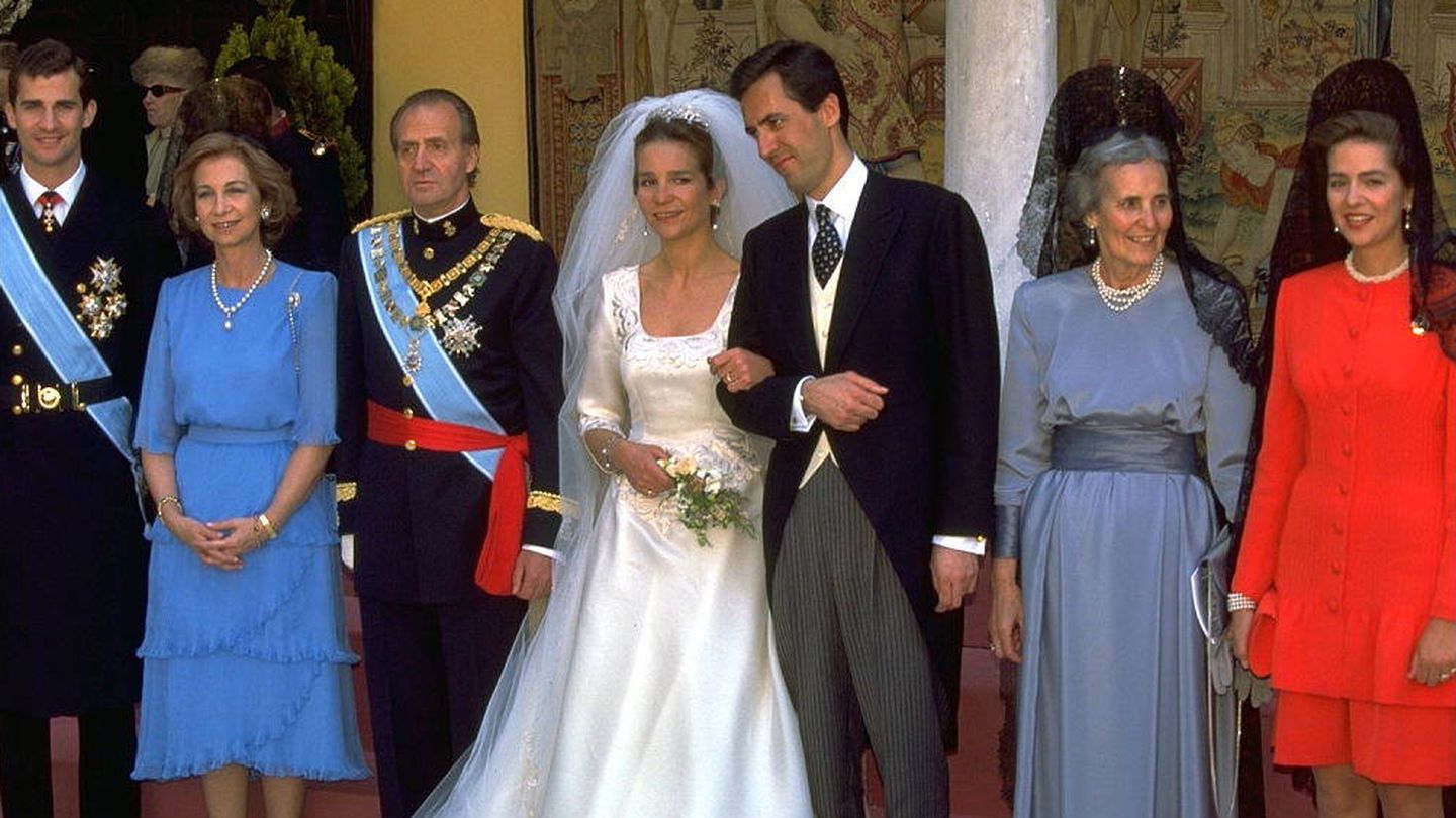La boda de la Infanta Elena y Jaime de Marichalar, en 1995. (Getty)
